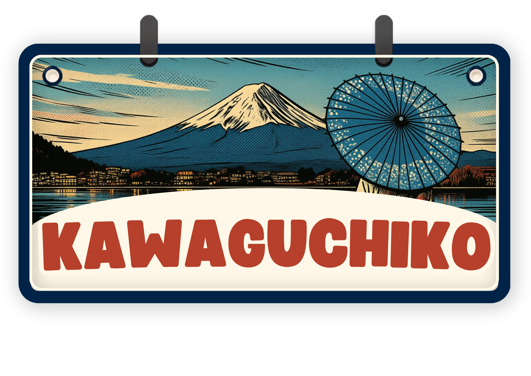 Kawaguchiko destination placard
